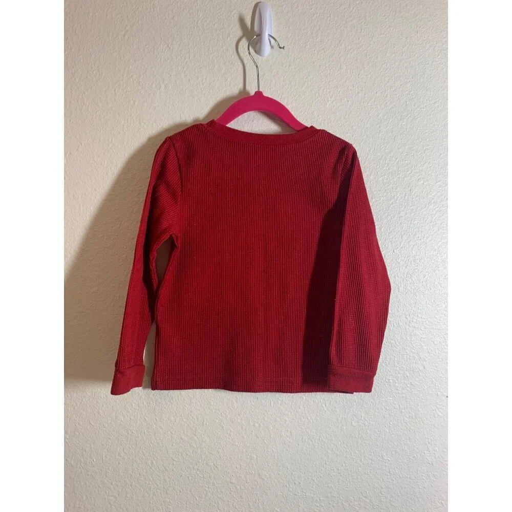 Carters Dinosaur Long Sleeve Thermal T Shirt Toddler Boys Size 4T Red AC1